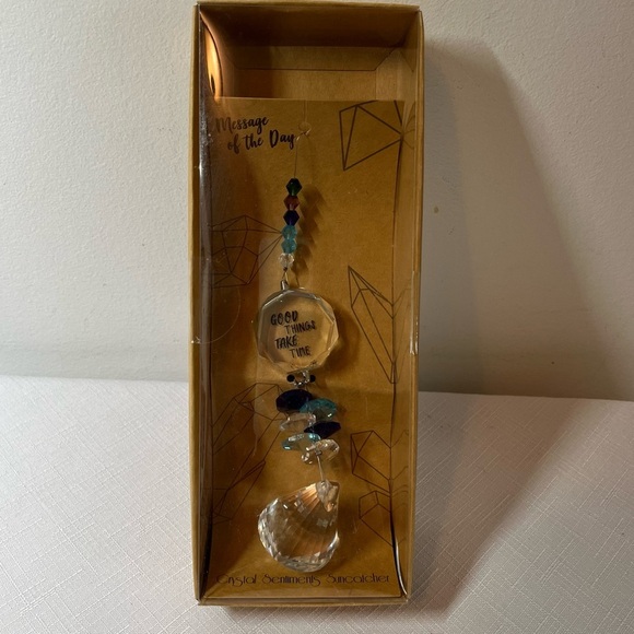 Crystal Sentiments Suncatcher with Multicolor Beads. Good things take time. New - Picture 2 of 4